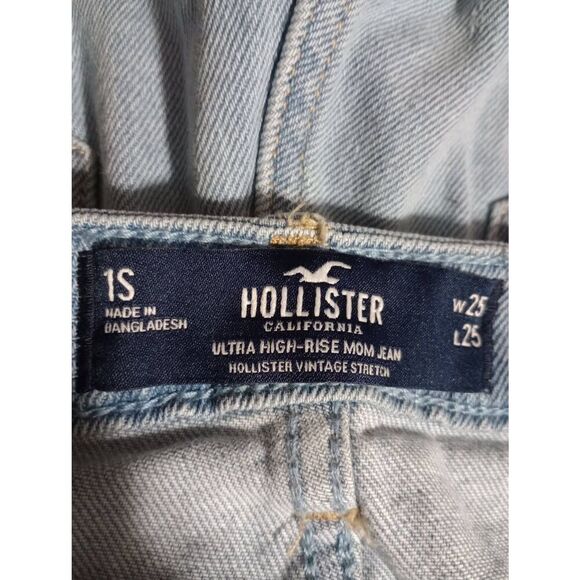 Hollister Jeans Ladies 25 Ultra High Rise Mom Vintage stretch distressed light w - Picture 6 of 8